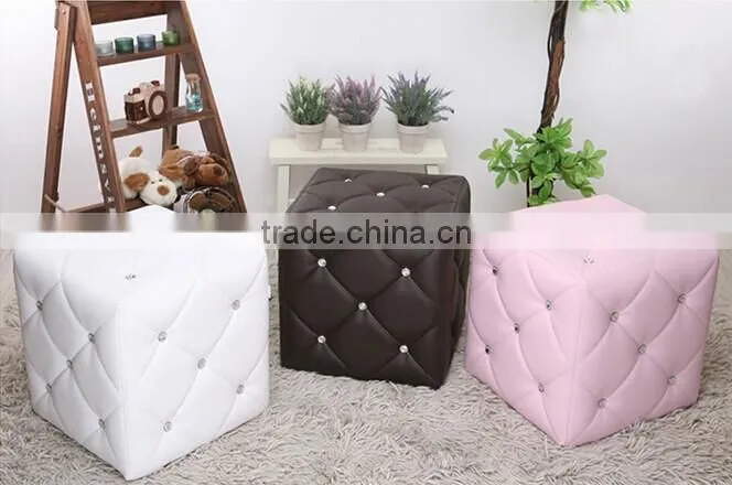 Made from SinoFur Best sale ottoman with crystal