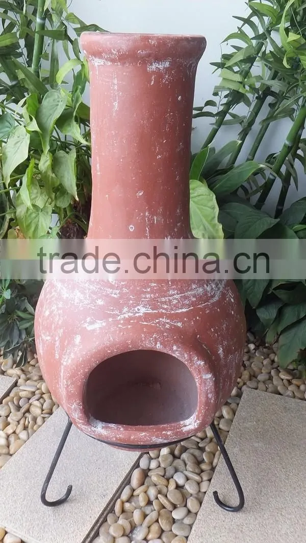 Terracotta mexican clay chiminea with customized size
