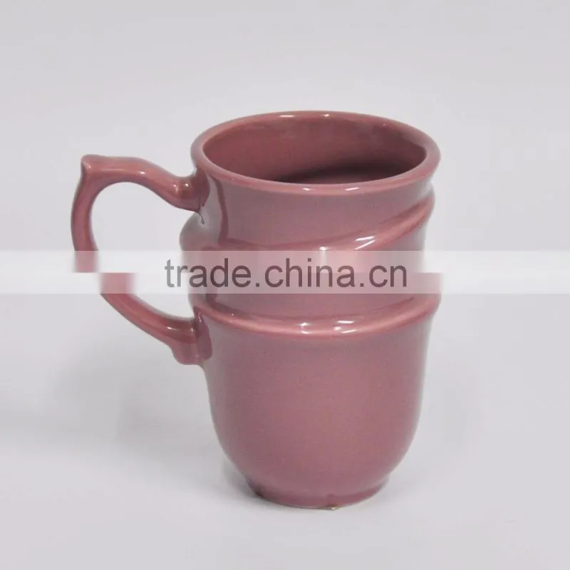 Fashionable unique ceramic bag shape coffee mug