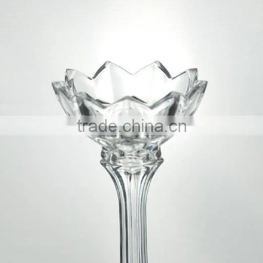 Factory supply high quality glassware lotus candle holder