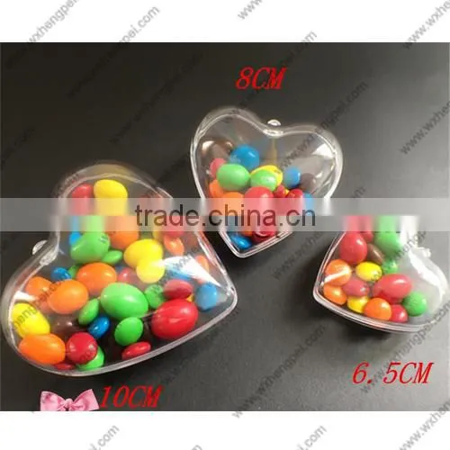 Cleverish portable cute transparent heart-shaped plastic storage jewelry wedding box kit