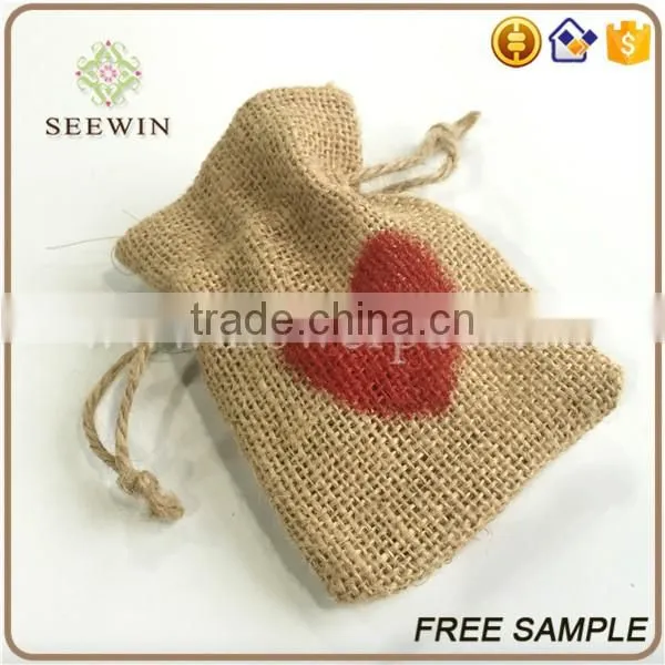 heart-shaped jute bag for packing