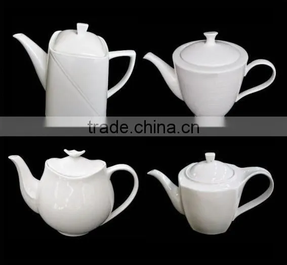 white 500ml porcelain tea pot, restaurant tea pots with logo printing