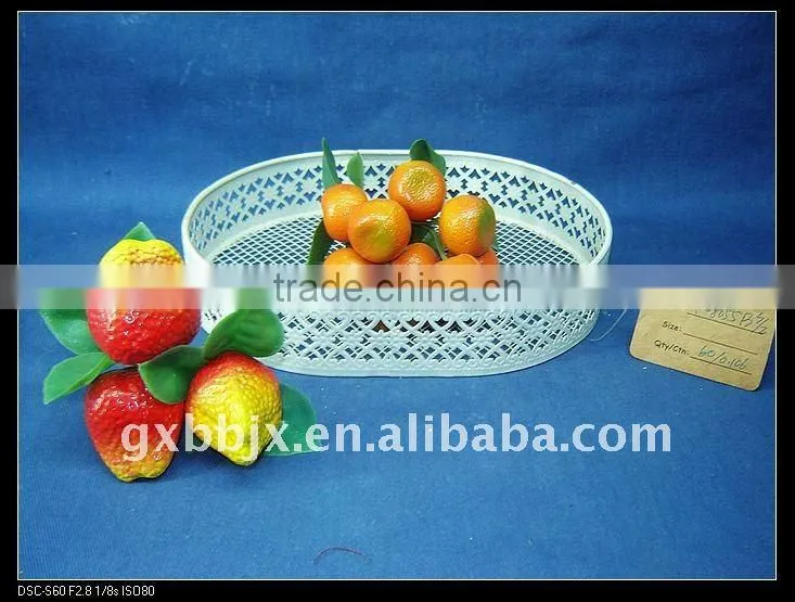 Creamywhite egg shaped storage fruit basket wire craft home decor