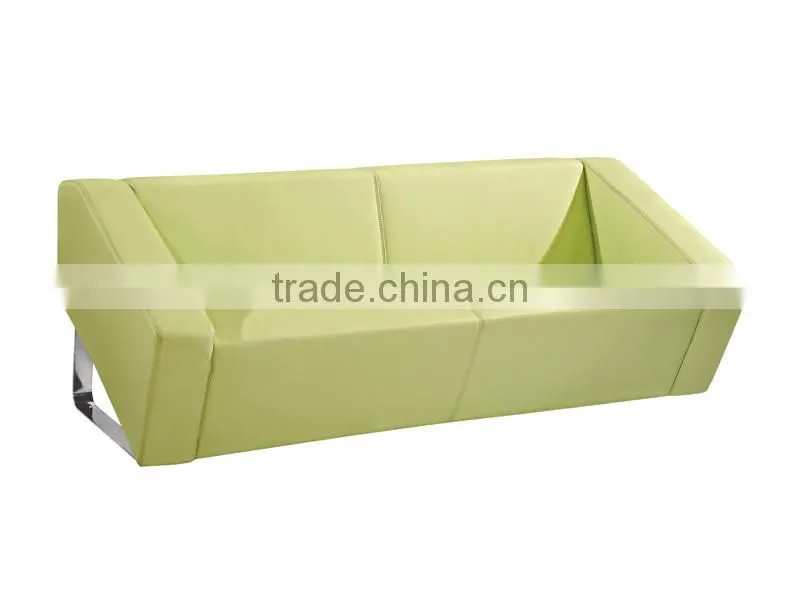 yellow / orange leather sectional sofa set