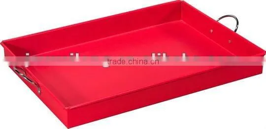 Round metal tin serving tray with anti-slip surface and custom printing