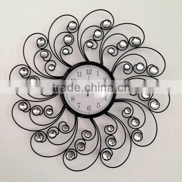 Metal round wall clock with arcylic