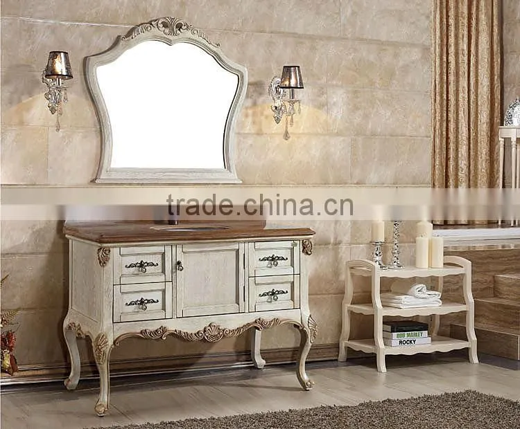 European Country Style Bathroom Vanities,Hand Carved Wood Mirror Cabinet, Vintage Bathroom Furniture Cabinets(BF08-4071)