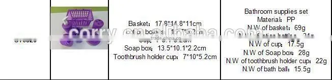 plastic Bathroom supplies set/bathroom sets /bathroom items