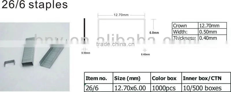 Quality silver color galvanized staple pin no.10