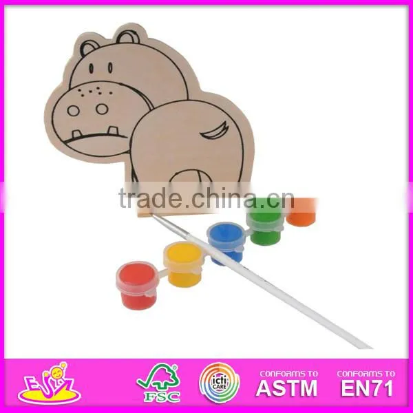 2015 Interesting wood paint toy kids toy,DIY wooden toy paint toy for children,Educational toy wooden paint for baby W03A054-x