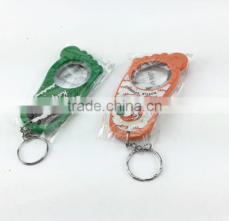 Environmental Simple Beer Bottle Opener Keychain/Footed Shaped Beer Bottle Opener /Hot Sale Bottle Opener