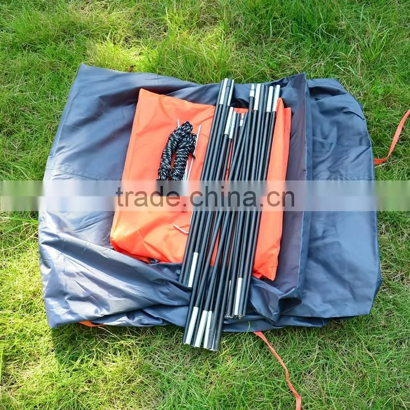 Two Door Fiberglass Poles Polyester Fabric Camping Tent for Family