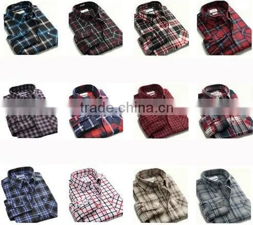 2104 new style men's spring or fall twill plaids casual shirt