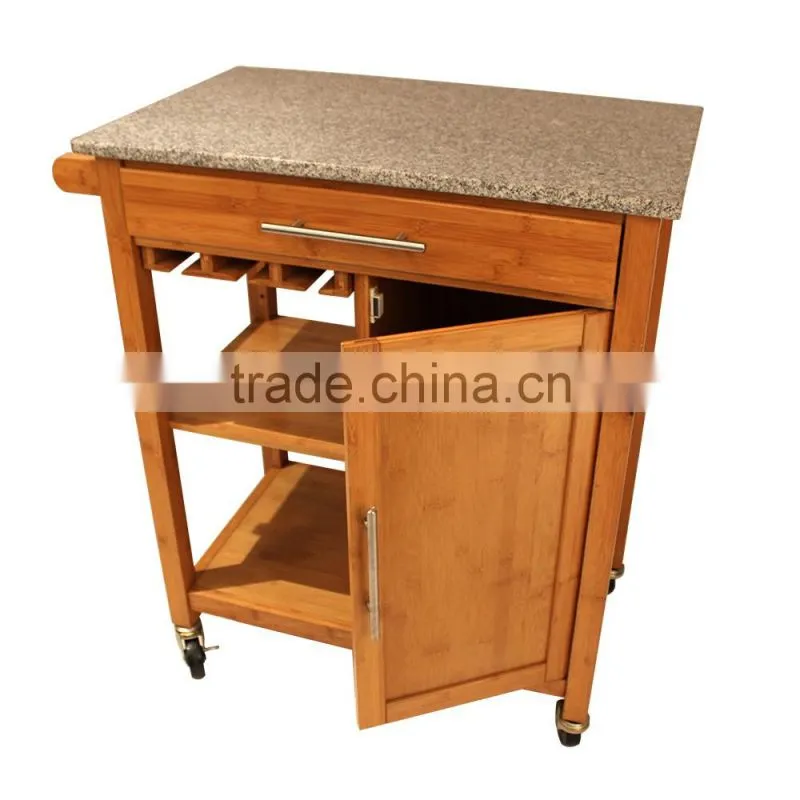 Multi function bamboo restaurant trolley for sale