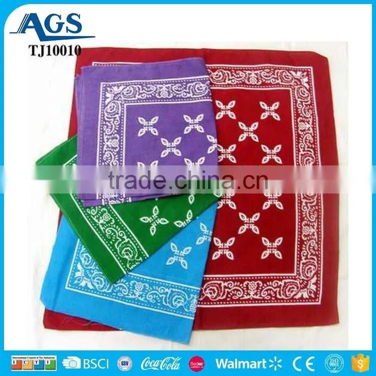 Custom design printed square bandana, cotton cheap bandana,Paisley bandana
