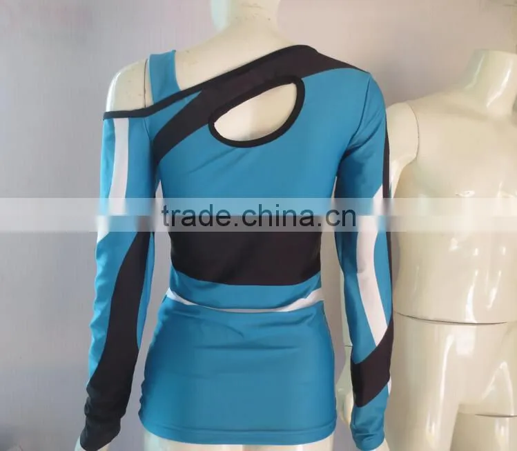 Cheap Girls Cheerleader Uniforms, Comfortable Lycra Compression Cheerleading Bras and Shorts