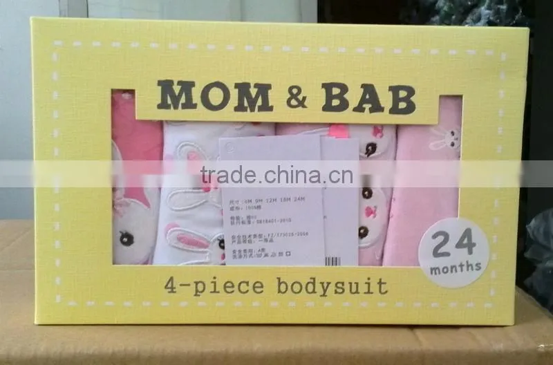 2015 baby clothes 100% cotton bodysuit baby gift box