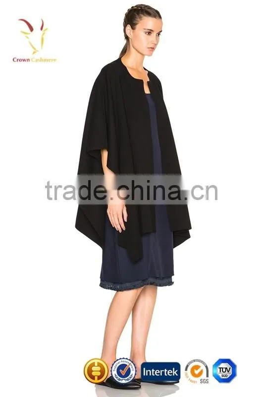 Womens Wool Ponchos,Women Knit Poncho Shawl Black Color