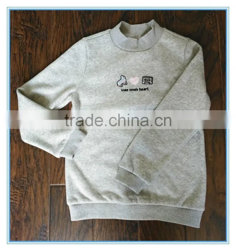 Custom pullover fleece hoodie for winter , custom printing kids crewneck sweatshirt