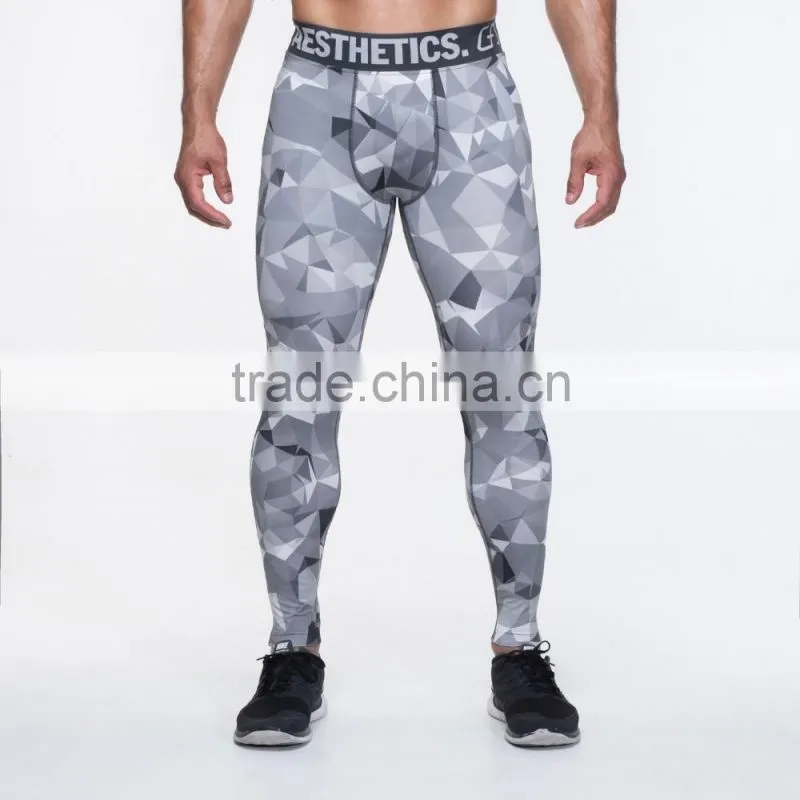 Custom yoga pants nylon sports wholesale print leggings for men