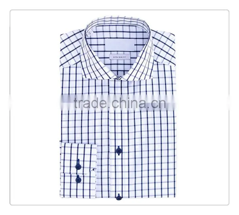 Yiwu shirt supplier customise fashion spread collar check men's dress shirt