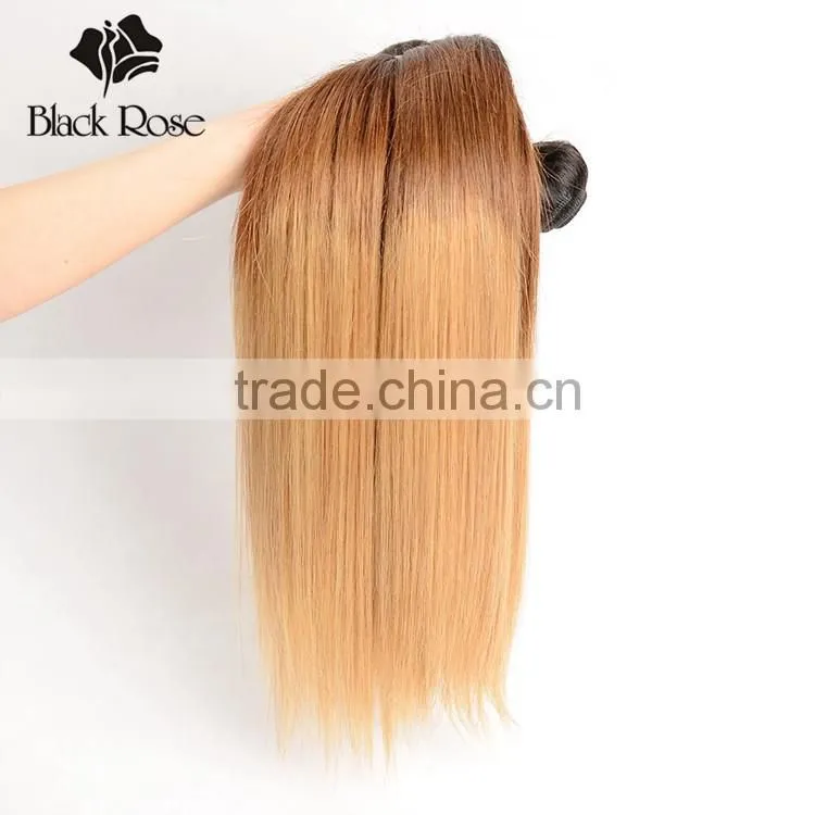 Color 1b/4/27# Straight Wave High Quality Brazilian Hair Weave Blonde and Brown