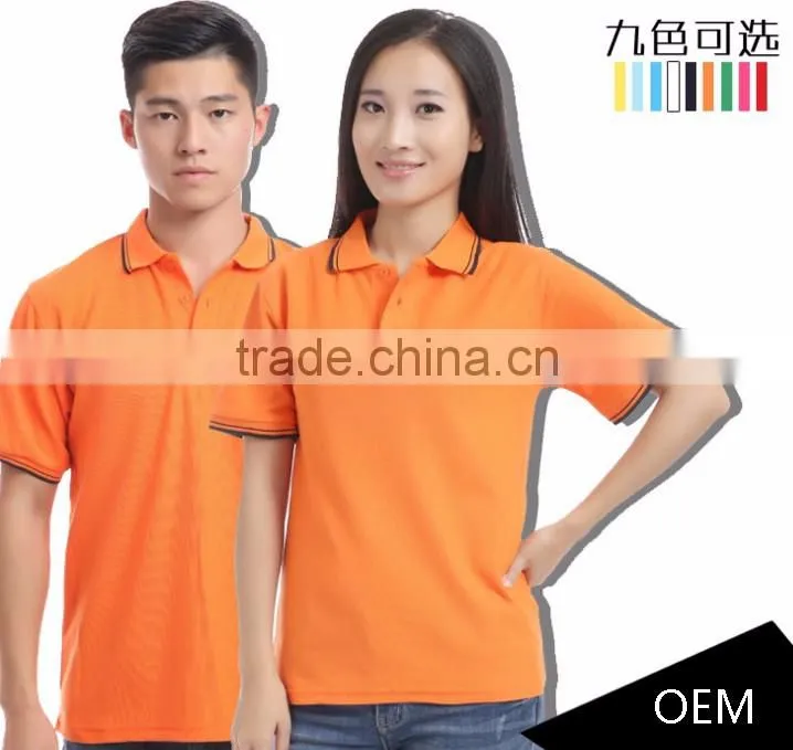 OEM Cheaper custom logo printing couple golf short sleeve DIY polo T-Shirt for advertising and promotion