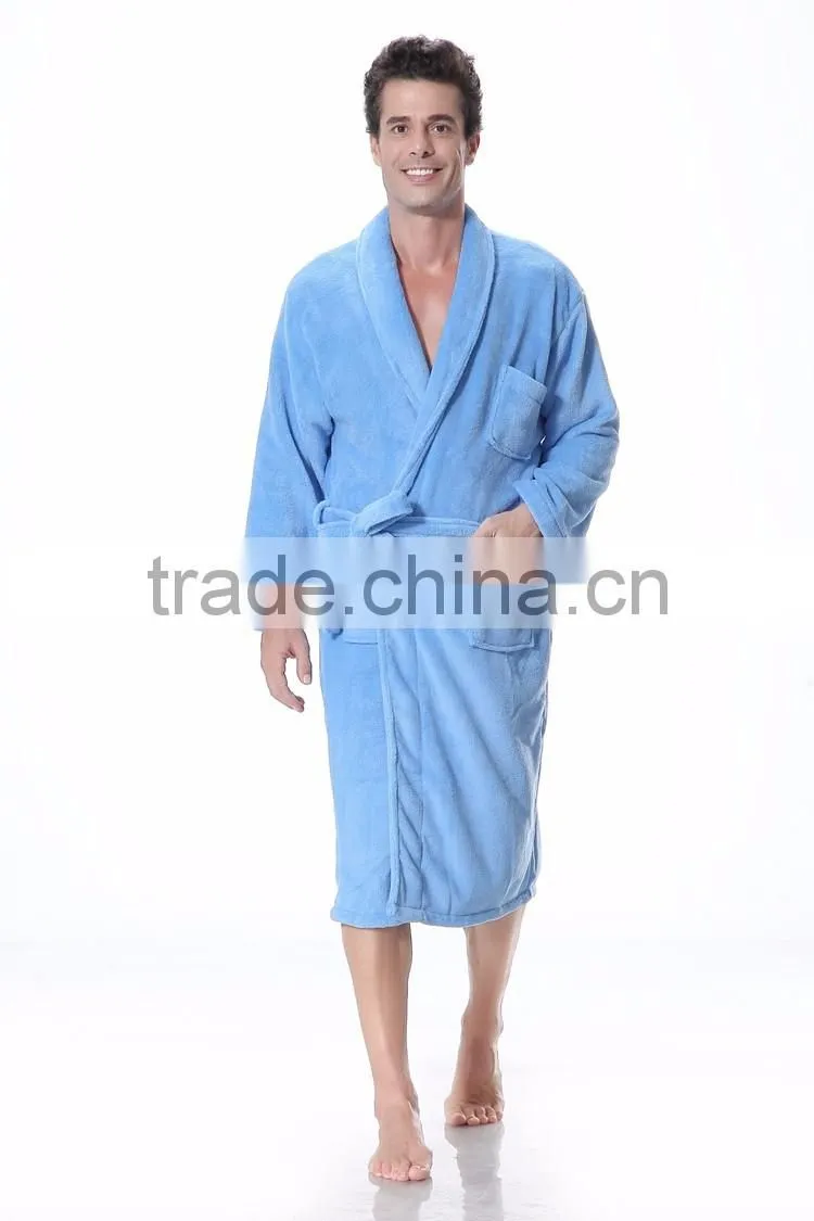 coral fleece sauna bathrobe super soft sleepwear bath robe
