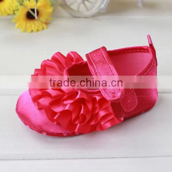 pretty infant baby girl shoes with red flower