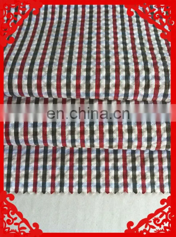 2014 fashion latest new Italy design pattern stripe cotton cvc t/c seersucker stripe fabrics for shirt