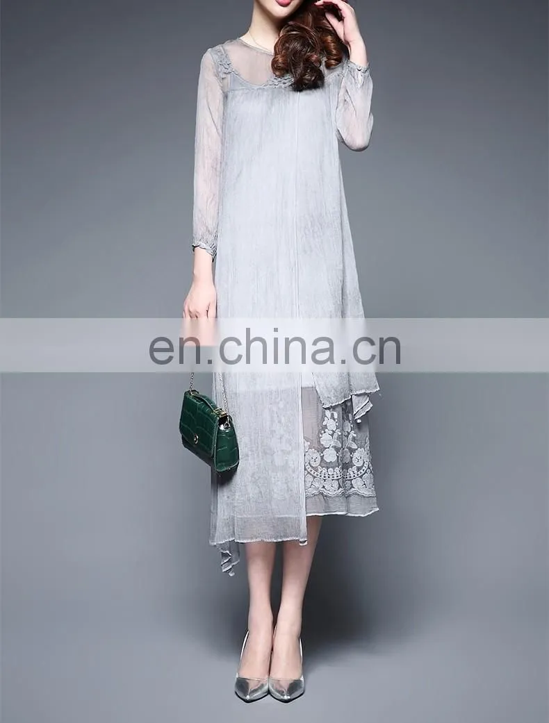 Top grade newest elegant long sleeve dresses one piece for women