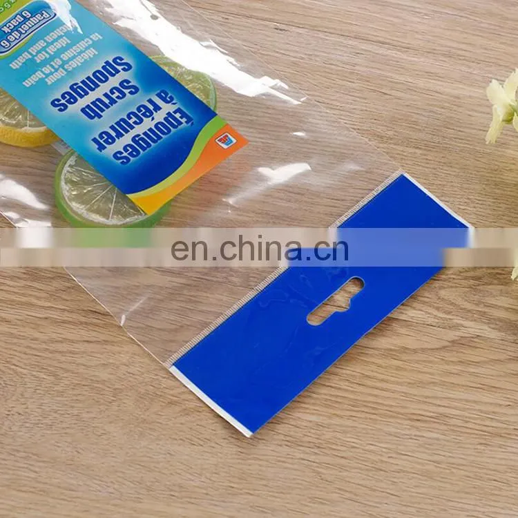 Custom size heat sealing opp bag transparent packaging with head handhole made in Guangzhou factory