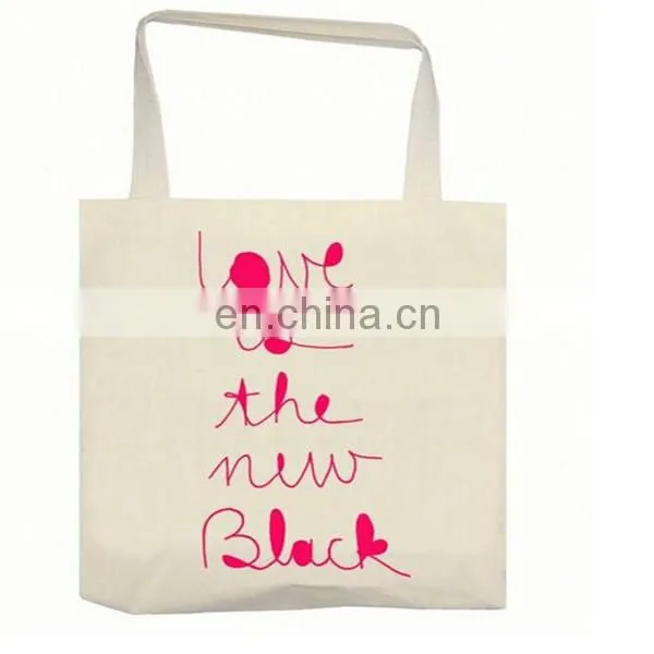 Custom logo printed Tote shopping bag made of cotton or canvas (natural color) Cotton Canvas Tote Bags