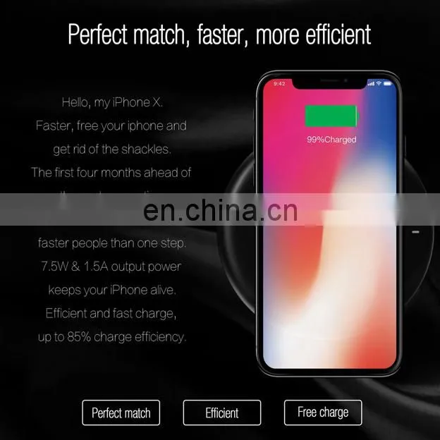 Ultrathin wireless mobile phone battery charger,quick charger for iPhone X