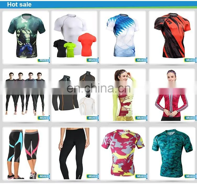Custom blank fitness wear short Sleeve Training Clothing gym wear compression tights rash guard swim