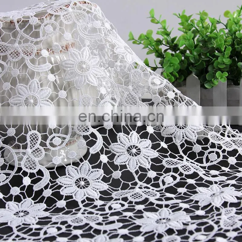 2017 hot sale whtie milk silk flower embroidery lace fabric