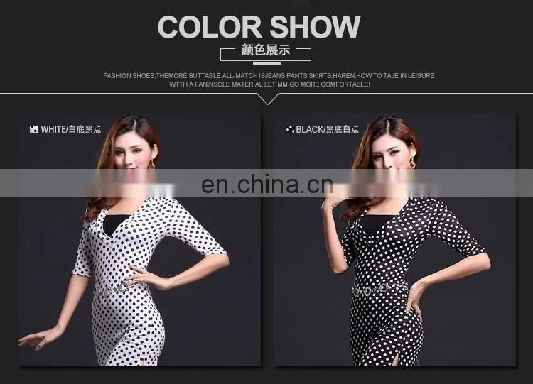 T-5112 Sexy slim black and white round dot women belly dance skirt