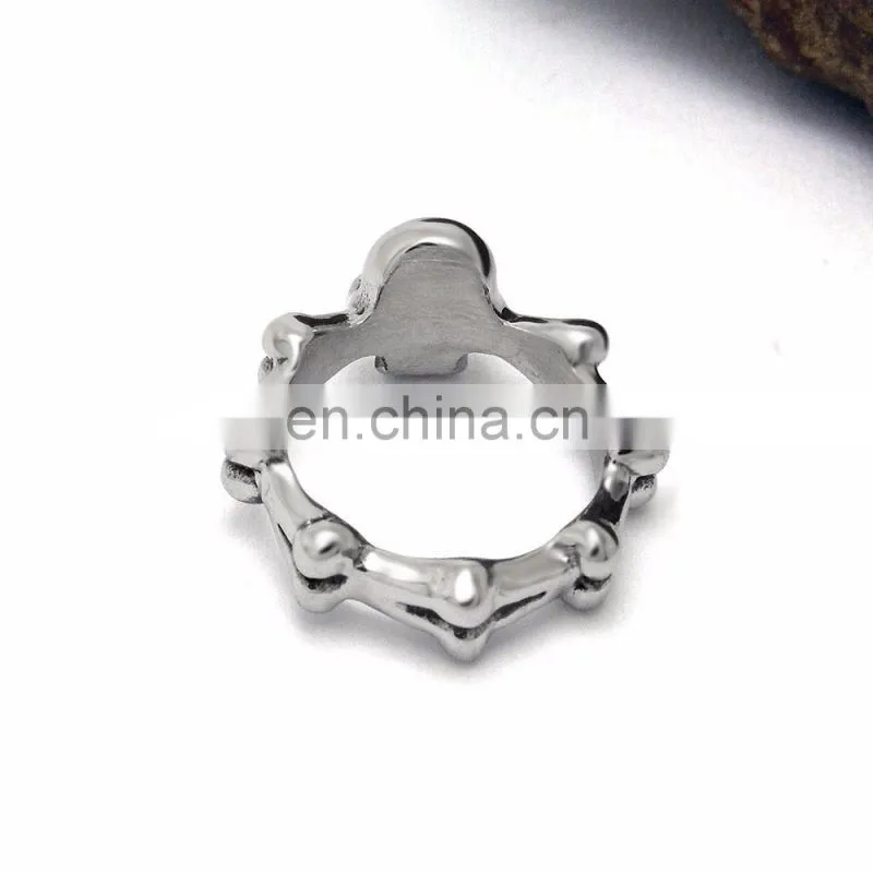 Factory Wholesale punk style antique silver skull rings for men