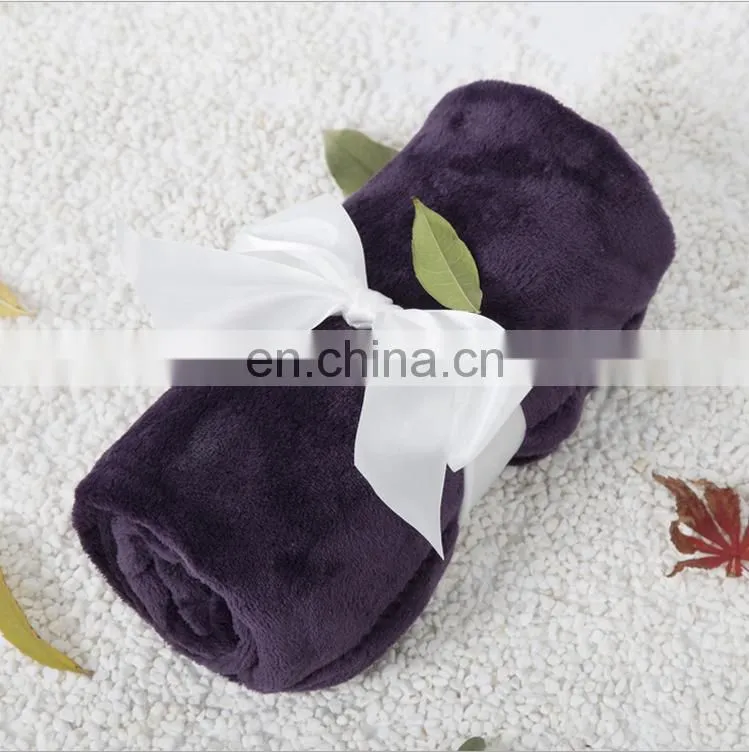 100% polyester super soft flannel throw blanket plain dyed blanket baby swaddle blanket