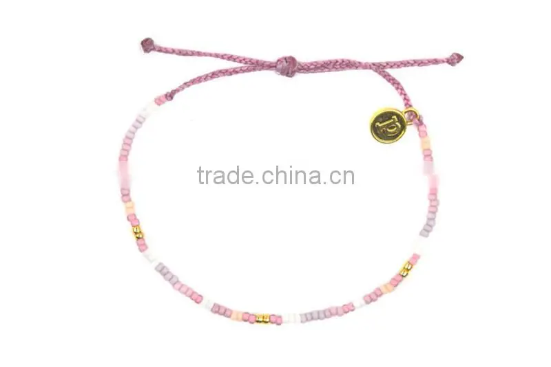 mix color glass seed bead woven bracelet metal beads bracelet for men