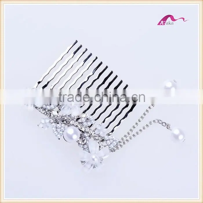 Elegant Bridal Pearl Flower Hair Comb Accessories