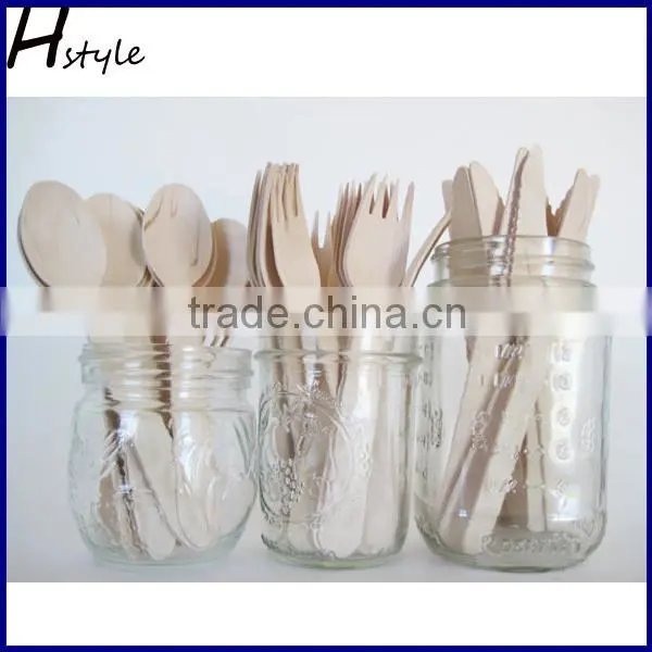 Wooden Forks/Knives/Spoon Engraved Disposable Wooden Tableware Set SPT013B