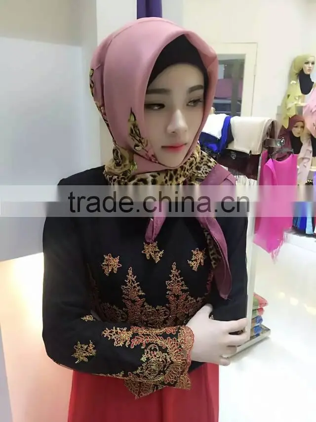 Popular french cotton 110*110cm islamic muslim square scarf
