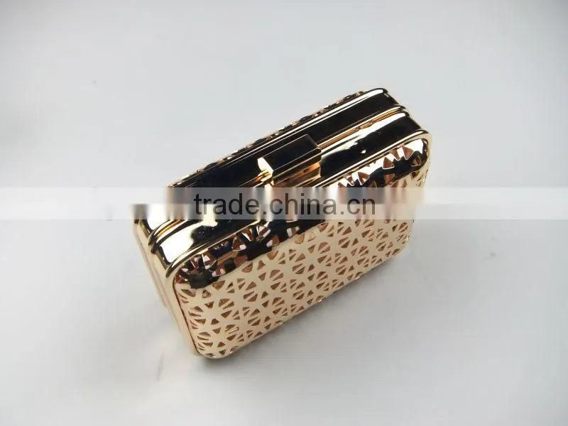 NEW!Golden Square Metal Mesh Box Frame Crystal&Clutch&Purse Frame