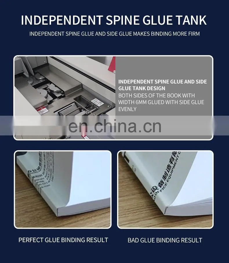 Efficient notebook glue binding machine commercial glue wire binding machine durable book binding machine with high quality