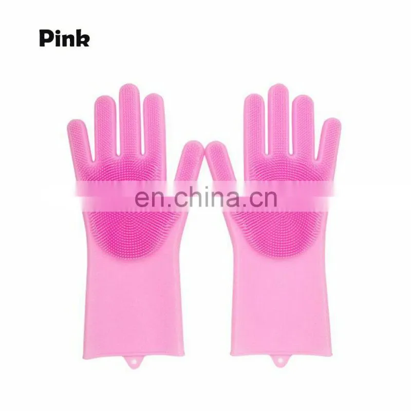 Dishwashing GloveR Magic Silicone Scrubber Rubber Cleaning GloveRs For Kitchen Pet