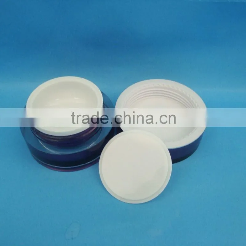 purple cylinder shape acrylic plastic jar with plastic cap