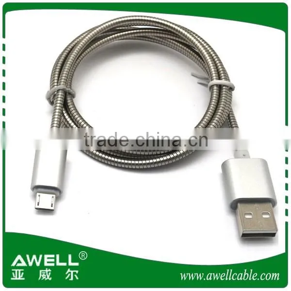 Hot selling steel braided micro usb cable