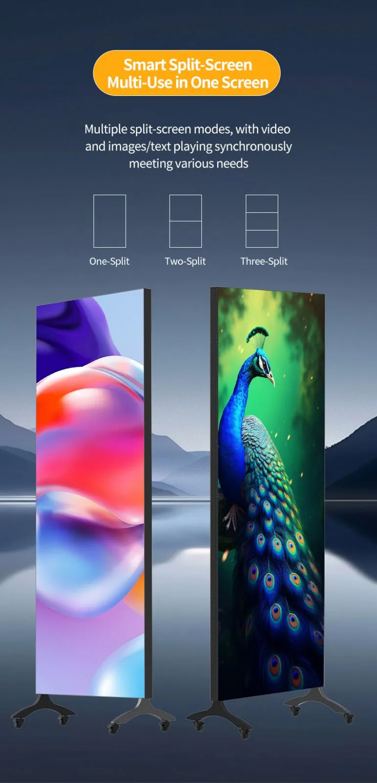 LED Full Color Wifi Control Poster Led Display P1.875 P2.5 Poster Stand Customized OEM Outdoor Video Led
